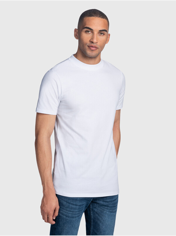 San Diego High-neck T-Shirt Wit, 2 pack