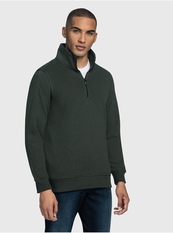 Yale Half-zip sweater, Midnight green