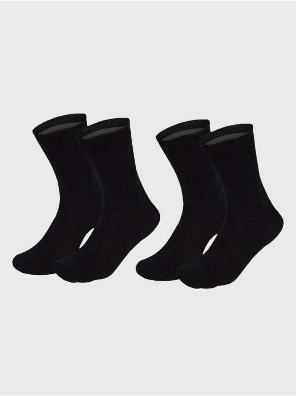 Zwarte lange naadloze comfortabele Girav Oxford heren sokken