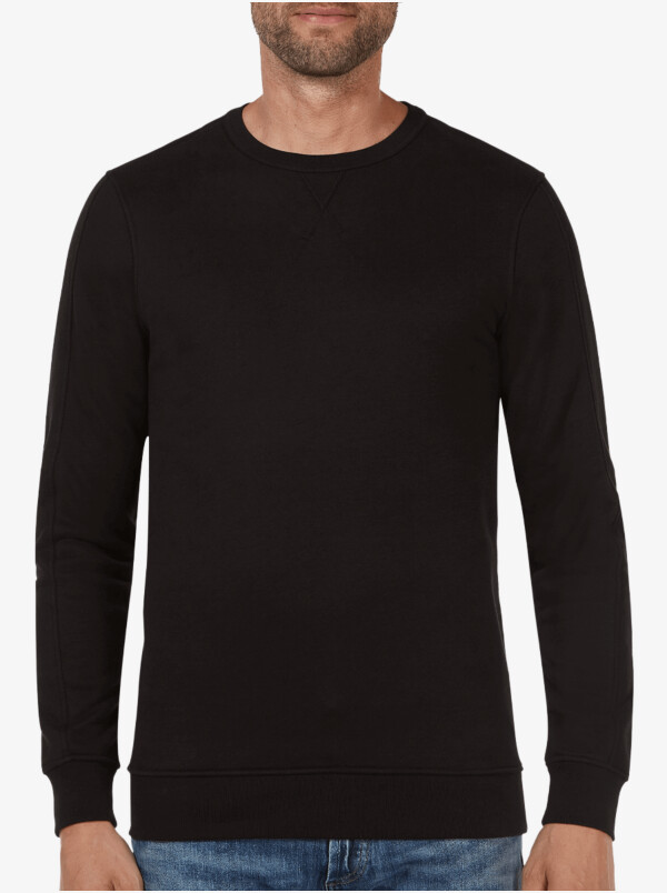 Lange zwarte ronde hals regular fit Girav Cambridge sweater voor mannen